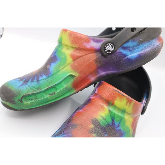 Tie-Dye Crocs Classic Clogs Womens Size W11 M9 Rainbow Colors  Casual Shoes - Picture 6 of 8